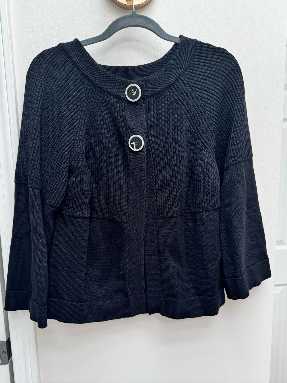 Parkhurst Black Knit Button-Front Cardigan